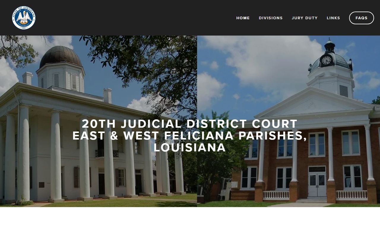 East Feliciana Parish Clerk of Court records 20th Judicial District Court homepage