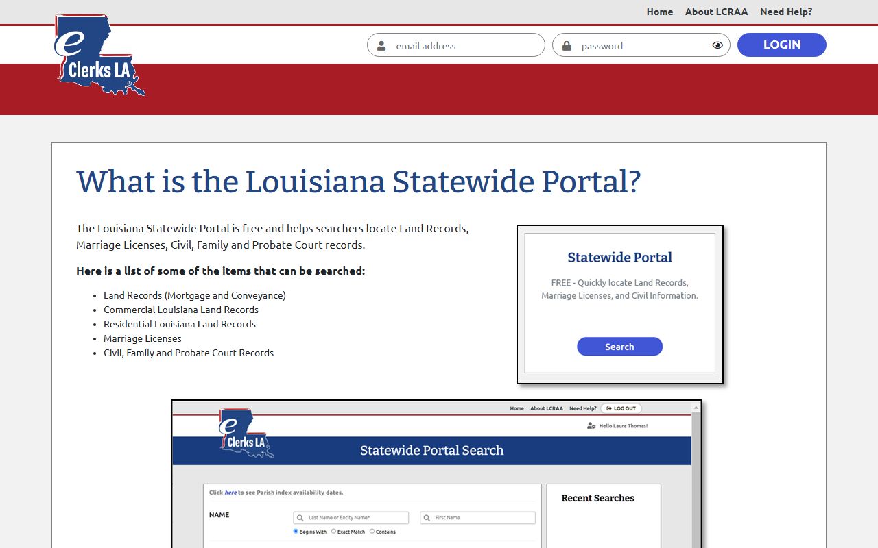 East Feliciana Parish Clerk of Court records eClerks statewide portal