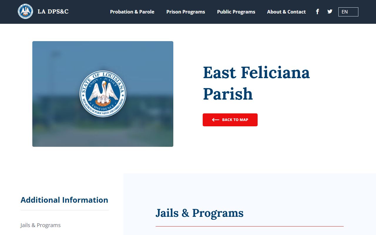 East Feliciana Parish arrest records Louisiana DOC local agency page