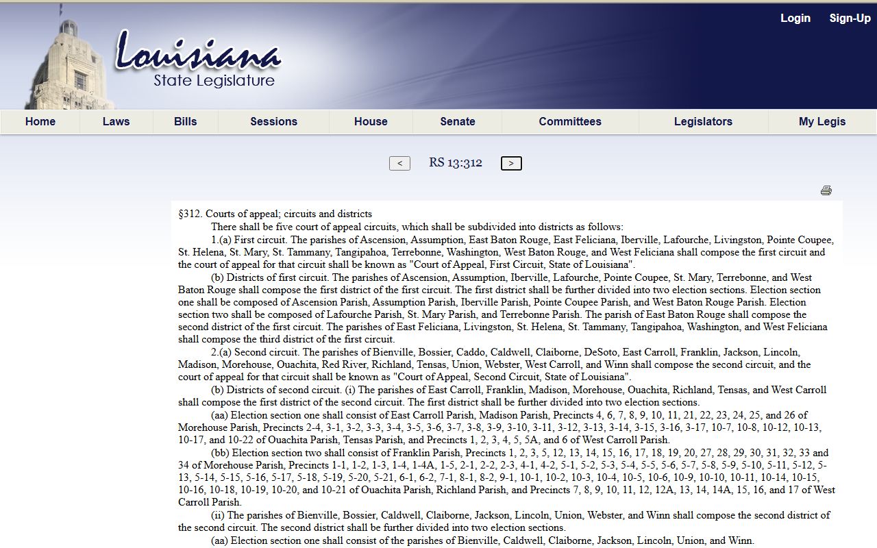 East Feliciana Parish court records First Circuit statute