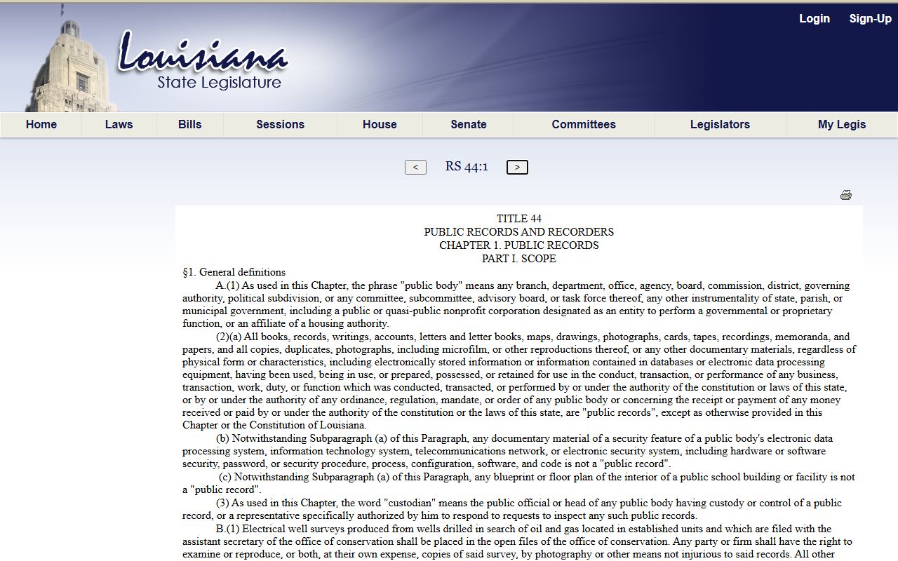 East Feliciana Parish court records Louisiana public records definition