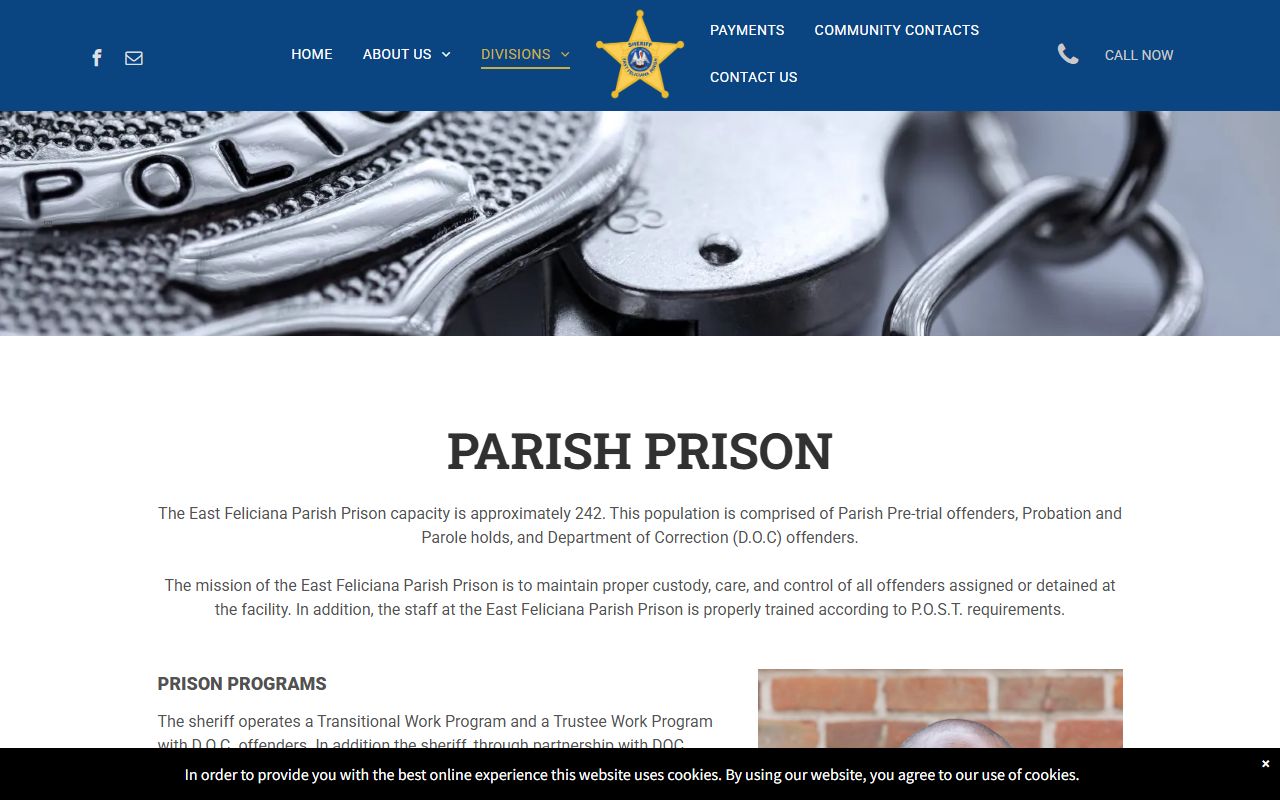 East Feliciana Parish criminal court records parish prison page