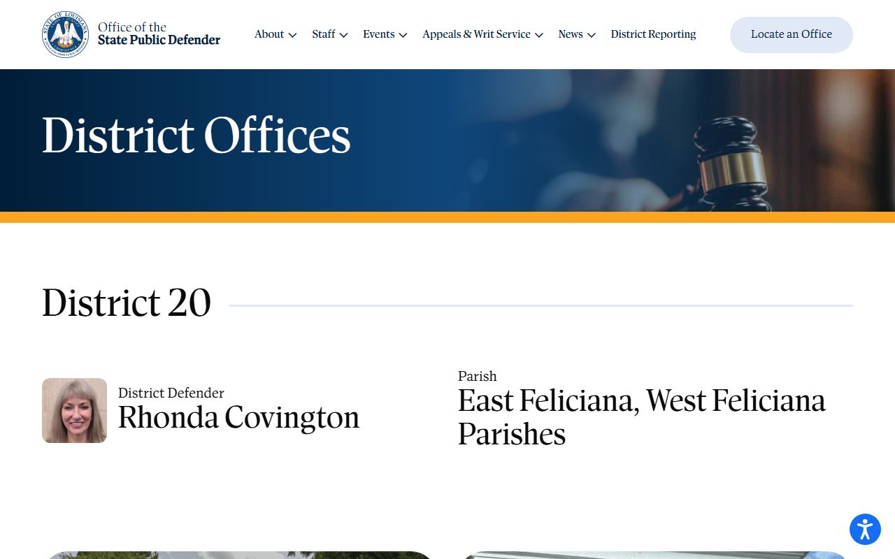 East Feliciana Parish inmate records District 20 public defender office