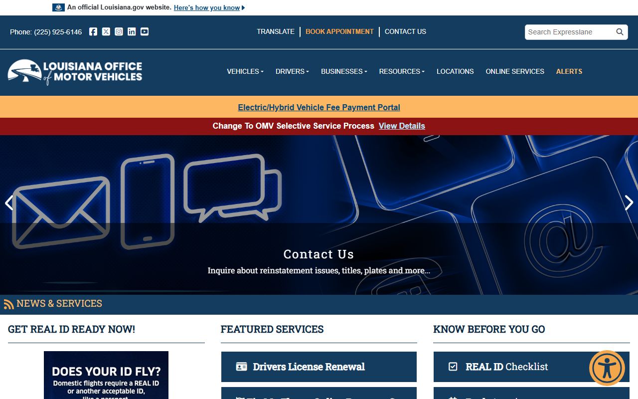 East Feliciana Parish traffic court records and Louisiana OMV ExpressLane driver services