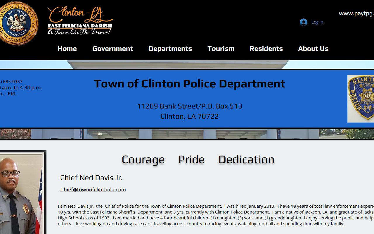 East Feliciana Parish traffic court records on the Town of Clinton Police ticket page