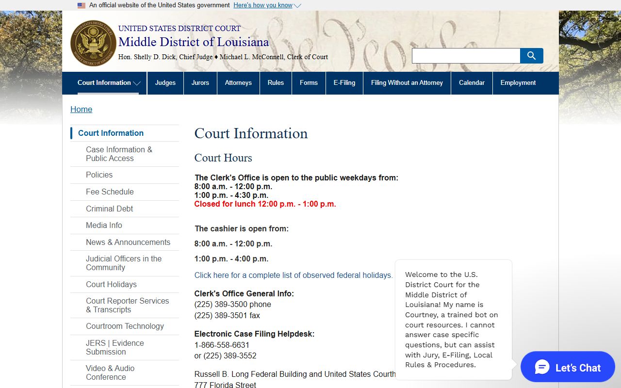 East Feliciana Parish warrant records Middle District court information